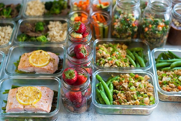 Meal prep containers for safe storage of healthy quick lunches