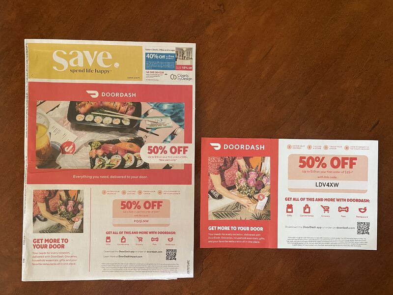 DoorDash promo code 2025 offering 50% off first food delivery order