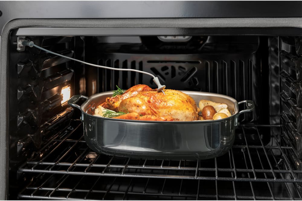 GE Profile smart oven cooking bacon-wrapped chicken evenly tested in 2025 reviews