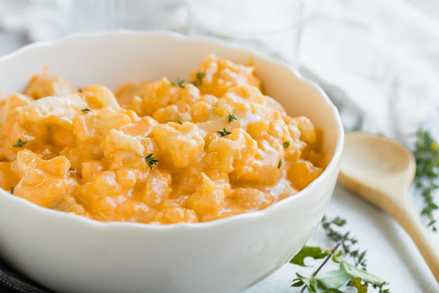 Keto cauliflower mac and cheese low-carb comfort food
