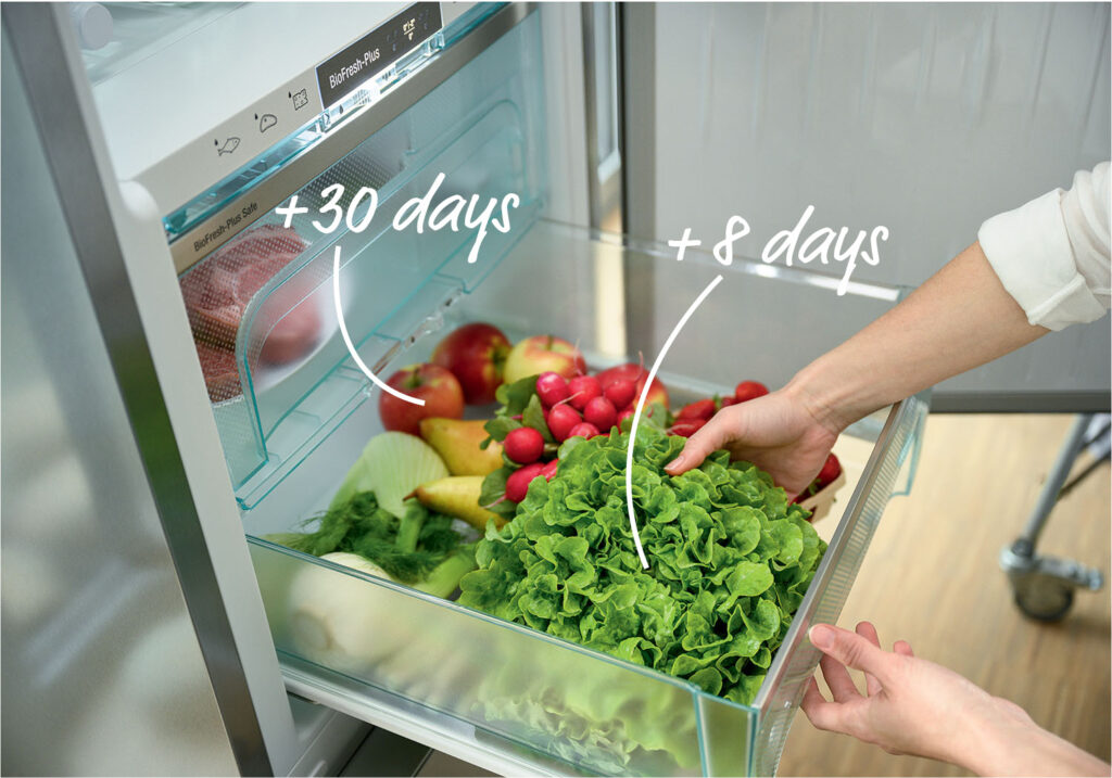 Separating ethylene-producing foods like tomatoes and bananas from vegetables.